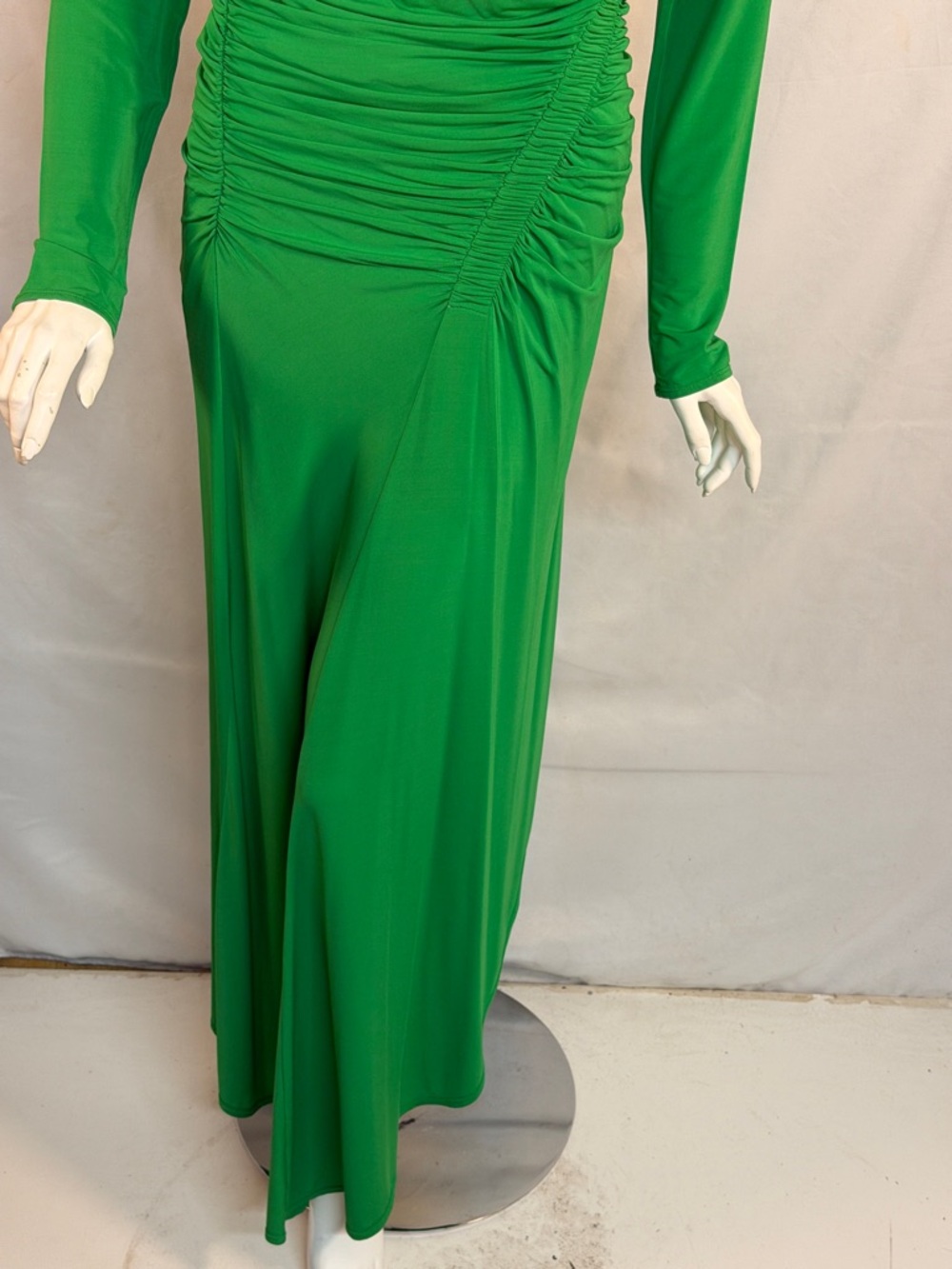 A.L.C. Emerald Green Long-Sleeve Ruched Midi Dress - Picture 5 of 12